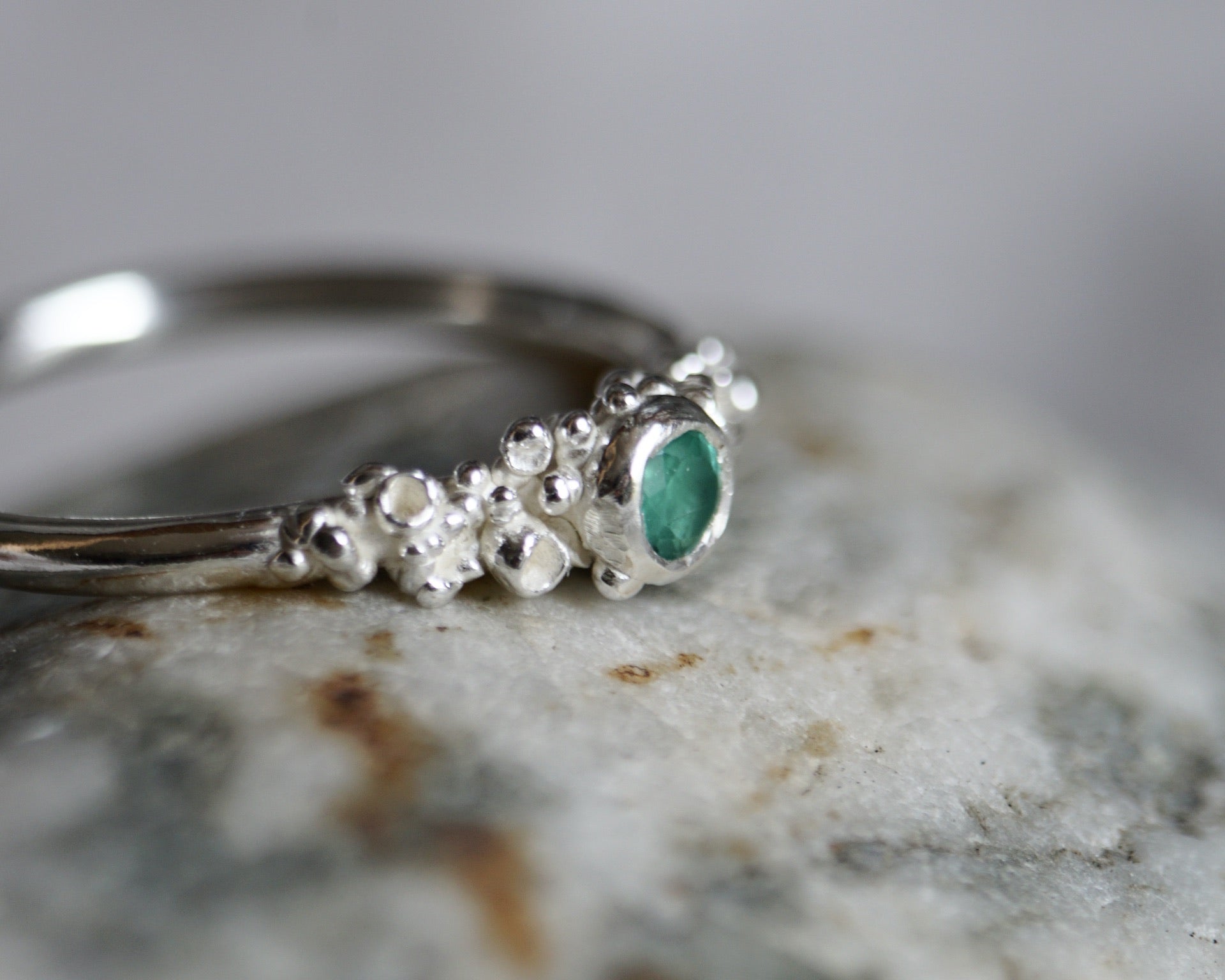 Forest Emerald Ring - Melissa Yarlett Jewellery