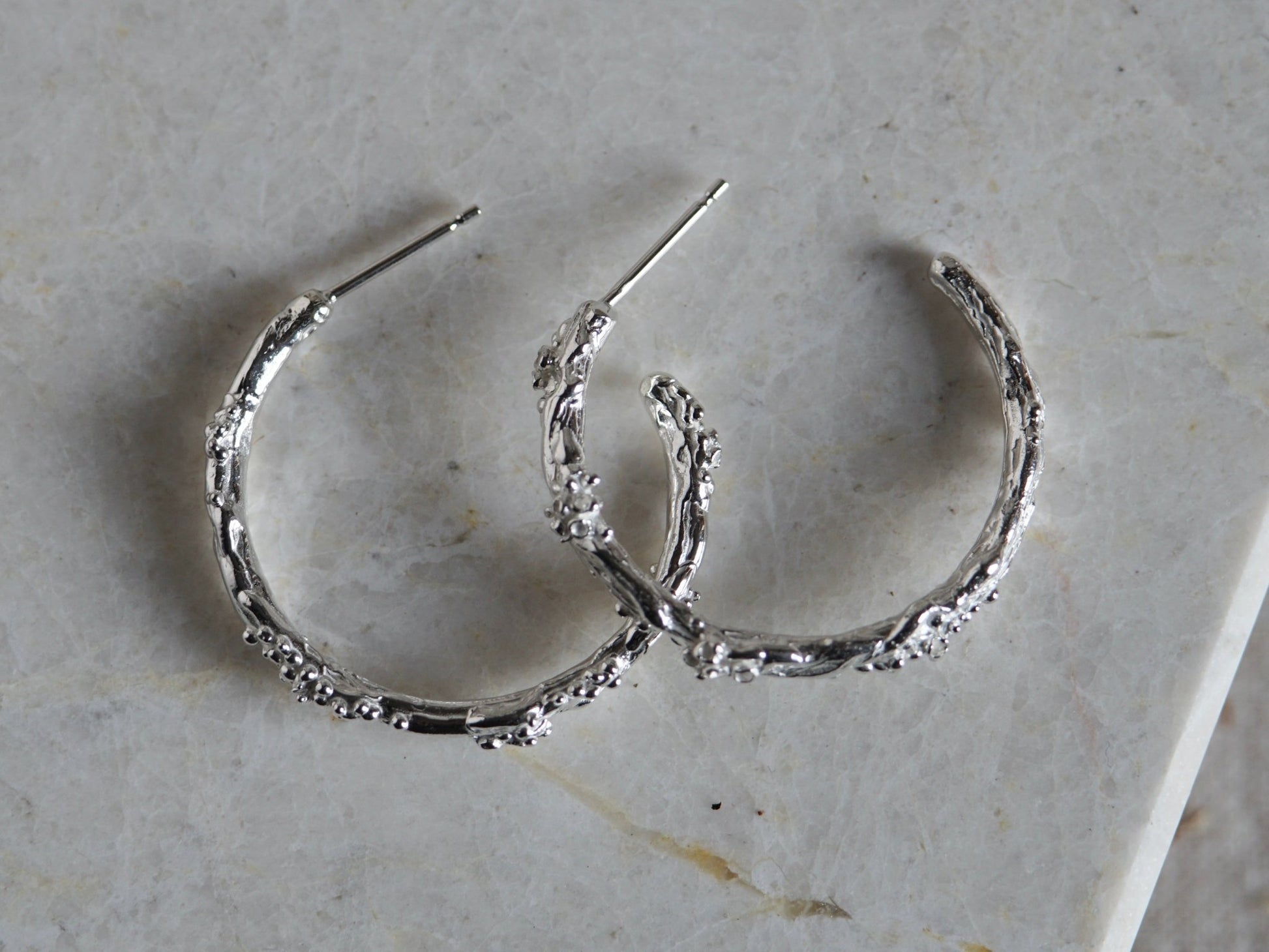 Large Ancient Oak Hoop Earrings - Melissa Yarlett Jewelleryearrings