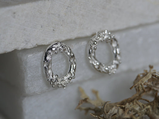 Lichen Circle Stud Earrings ~ Large - Melissa Yarlett Jewelleryearrings