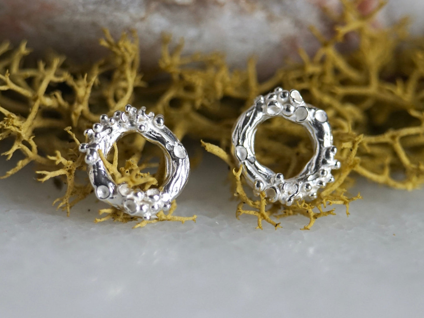 Lichen Circle Stud Earrings ~ Small - Melissa Yarlett Jewelleryearrings